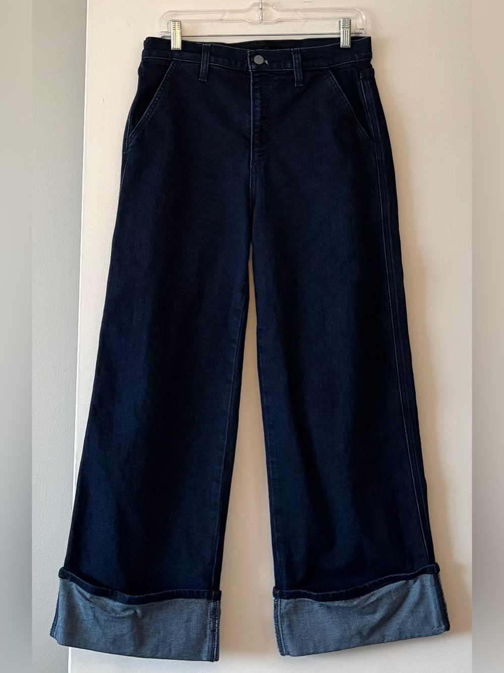Joe's Jeans The Trixie High Rise Wide Leg Cuffed Trouser Jeans in Don't Worry 29